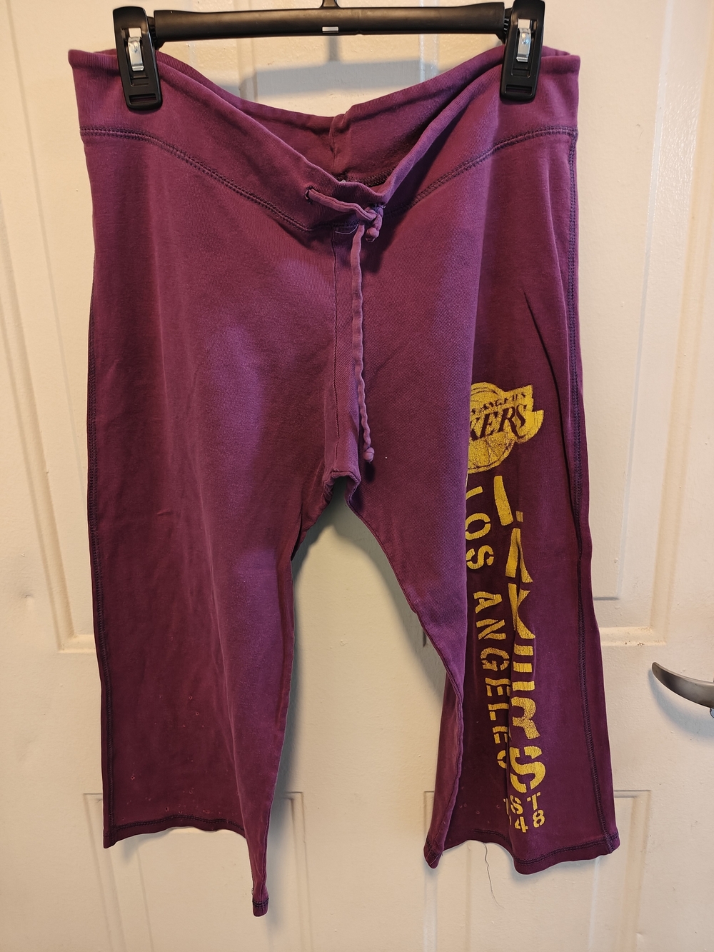 NBA Purple Women's Sweatpants with Yellow Lakers Graphic